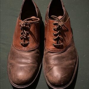 Johnston & Murphy Two-Tone Brown Leather Oxfords